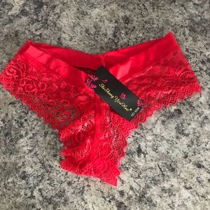 Sexy red lace thong size large!
